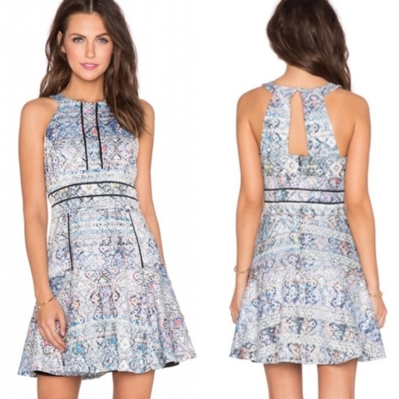 Parker Brady Fit & Flare Dress Multi Medium - Picture 3 of 10